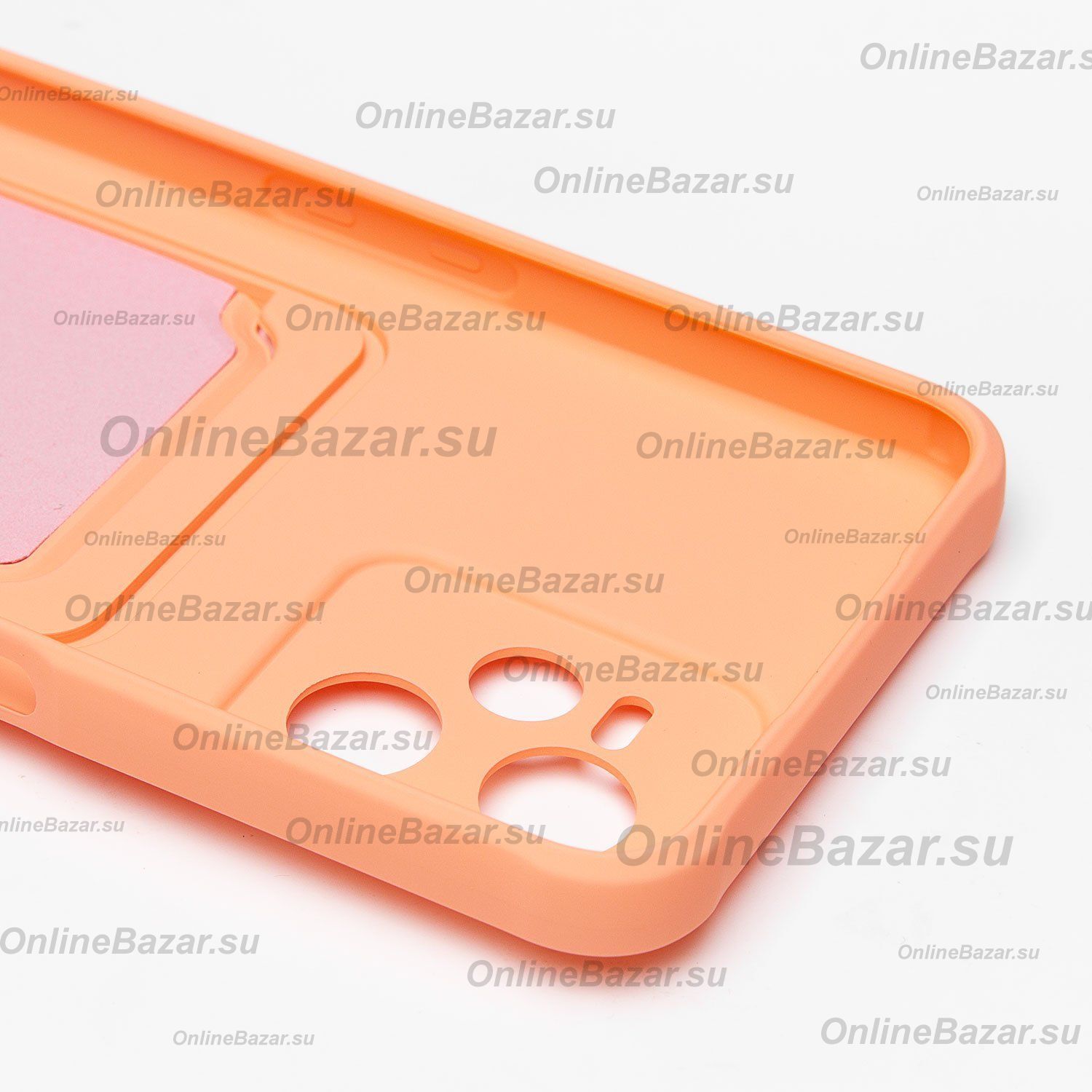 Чехол для Realme C35 силиконовый с картхолдером №4 <розовый> ― Spb.OnlineBazar.su
