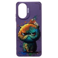 Чехол для Realme RMX3890 силиконовый (рис. 335/кот) <фиолетовый> ― Spb.OnlineBazar.su