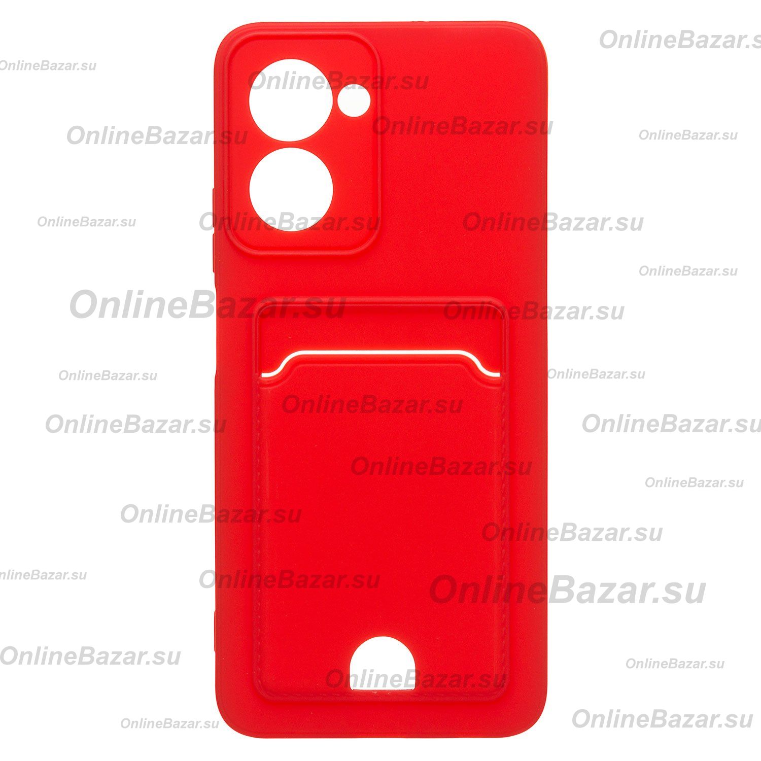 Чехол для Realme C33 силиконовый с картхолдером №6 <красный> ― Spb.OnlineBazar.su