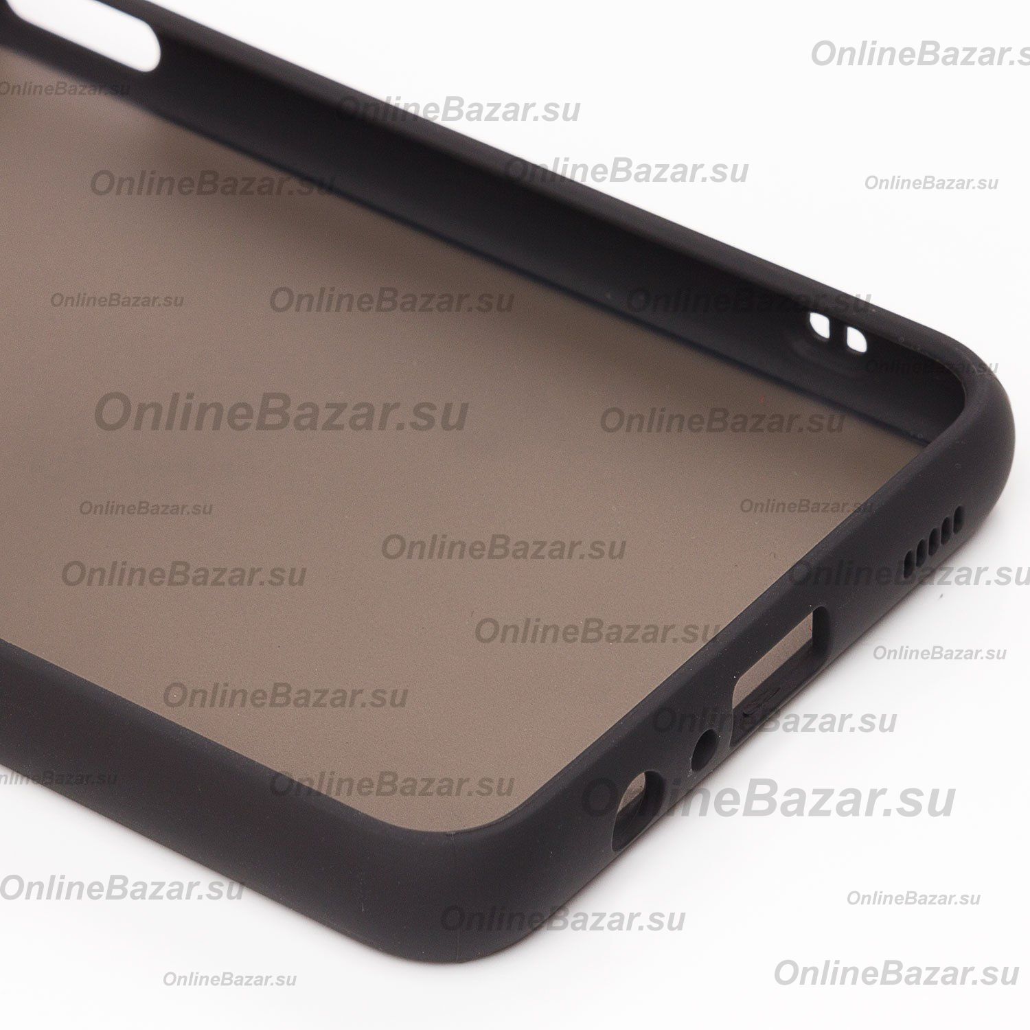 Чехол для Samsung SM-A125F (Galaxy A12) пластиковый с окантовкой <черный> ― Spb.OnlineBazar.su