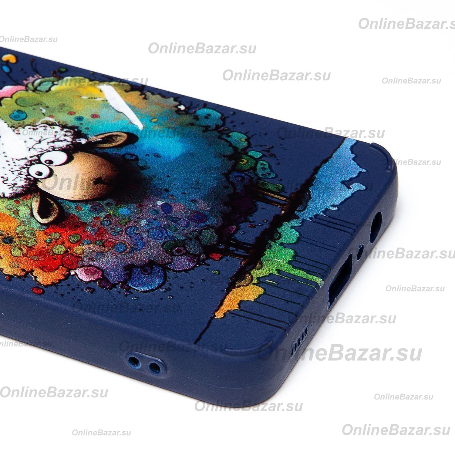 Чехол для Samsung SM-A125F (Galaxy A12) силиконовый (рис. 335/овечка) <темно-синий> ― Spb.OnlineBazar.su