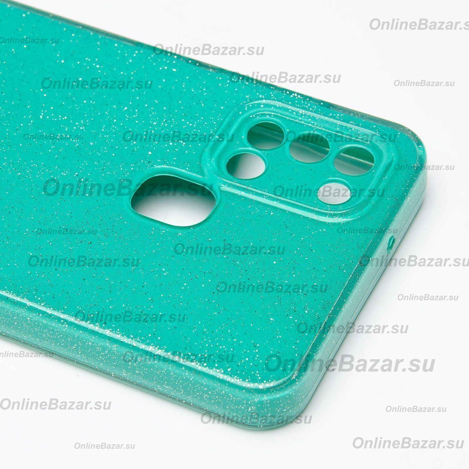 Чехол для Samsung SM-A217F (Galaxy A21s) силиконовый с блестками №3 <мятный> ― Spb.OnlineBazar.su