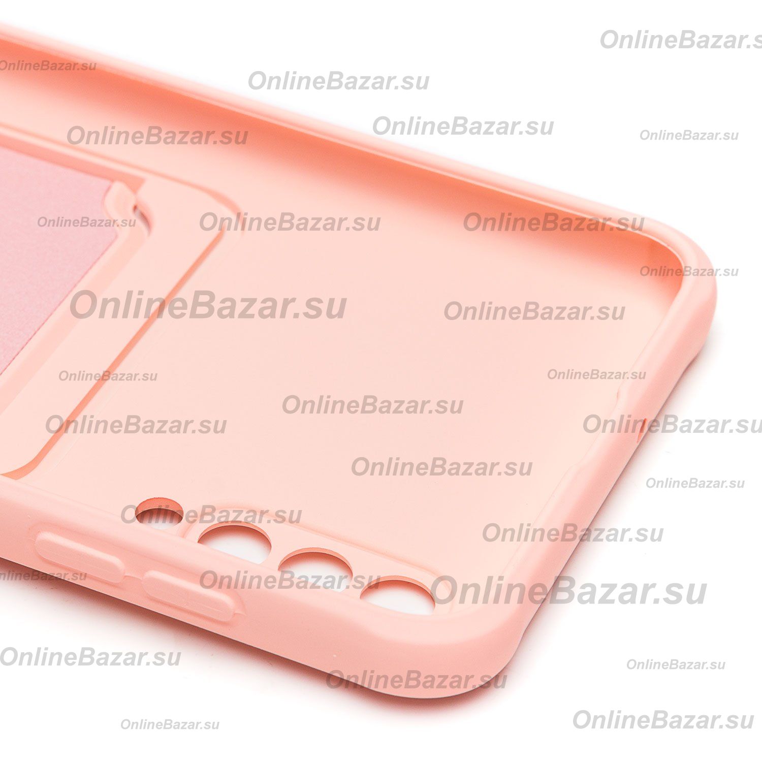 Чехол для Samsung SM-A307F (Galaxy A30s) силиконовый с картхолдером №4 <светло-розовый> ― Spb.OnlineBazar.su