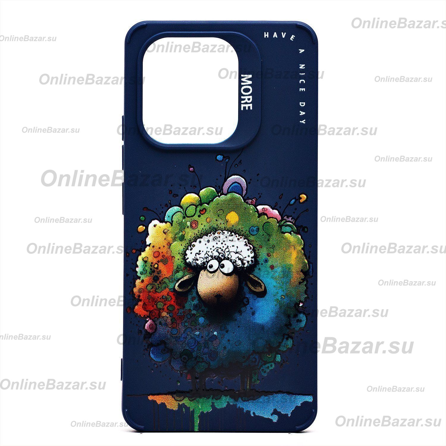 Чехол для Xiaomi Redmi Note 13 силиконовый (рис. 335/овечка) <темно-синий> ― Spb.OnlineBazar.su