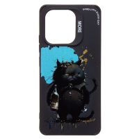 Чехол для Xiaomi Redmi Note 13 силиконовый (рис. 335/черный кот) <черный> ― Spb.OnlineBazar.su