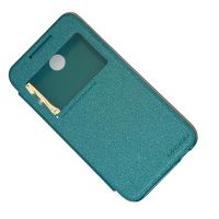 Чехол для HTC Desire 510 флип боковой пластик-кожзам с окошком Nillkin Sparkle <голубой> ― Spb.OnlineBazar.su