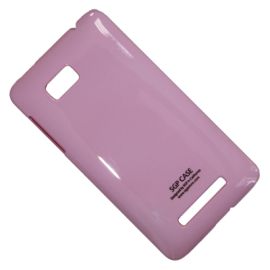 Чехол для HTC One SU (T528w) задняя крышка пластик лакированный SGP Case Ultra Slider <розовый>