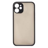 Чехол для Apple iPhone 12 mini пластиковый с окантовкой <черный> ― Spb.OnlineBazar.su