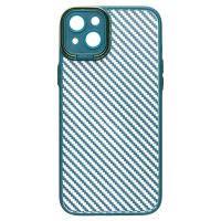 Чехол для Apple iPhone 14 Plus пластиковый вставка под карбон <темно-зеленый> ― Spb.OnlineBazar.su