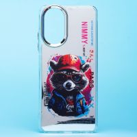 Чехол для Realme RMX3890 силиконовый (рис. 092/енот) <серый> ― Spb.OnlineBazar.su
