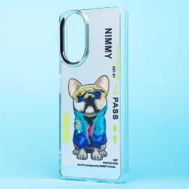 Чехол для Realme RMX3890 силиконовый (рис. 092/собака) <серый>