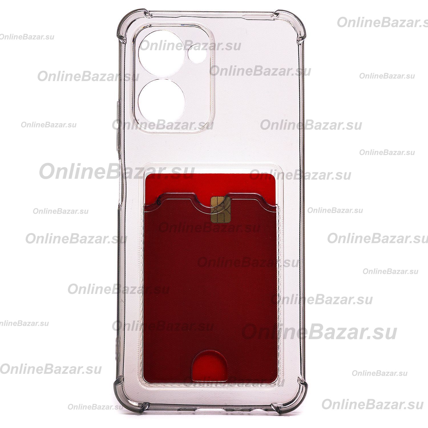 Чехол для Realme RMX3624 силиконовый с картхолдером №2 <черный> ― Spb.OnlineBazar.su