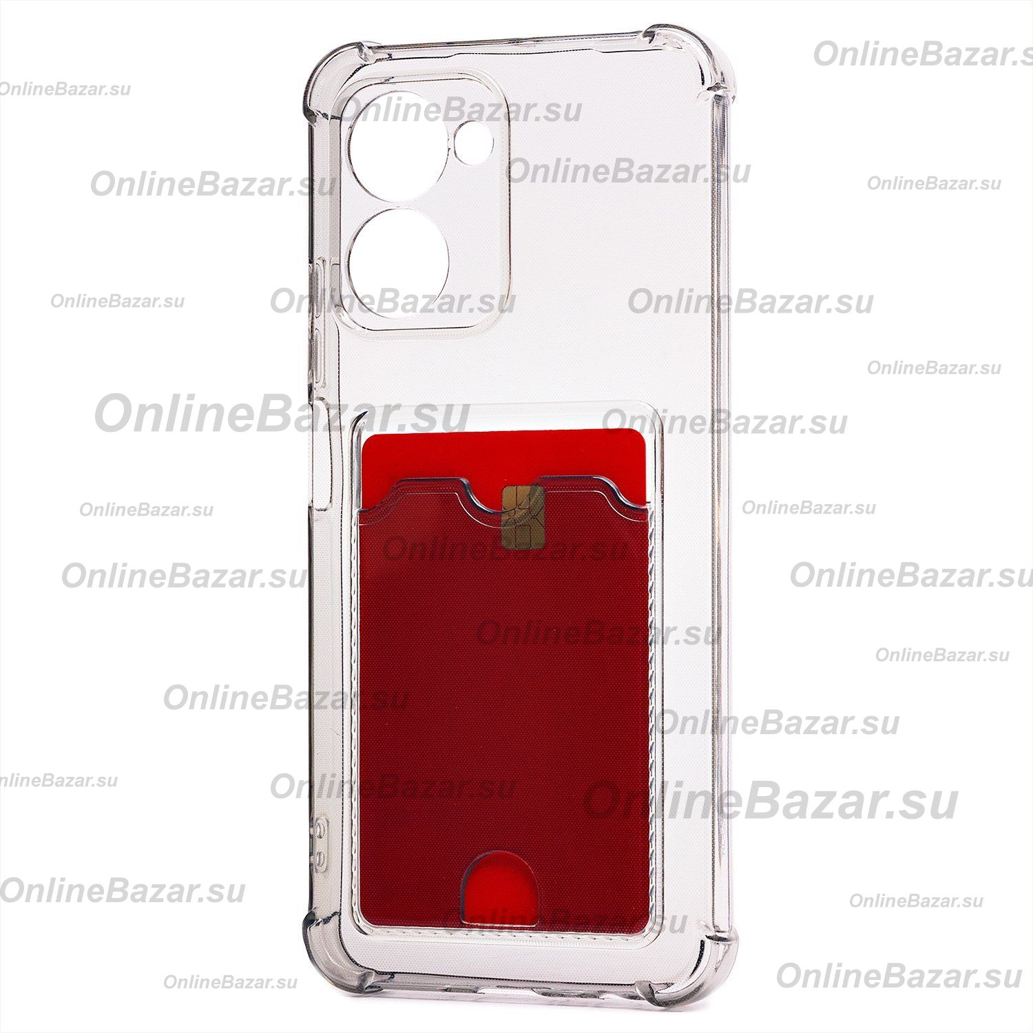 Чехол для Realme RMX3624 силиконовый с картхолдером №2 <черный> ― Spb.OnlineBazar.su