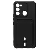 Чехол для Tecno Spark Go 2022 (KG5m) силиконовый с картхолдером №4 <черный> ― Spb.OnlineBazar.su