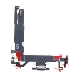 Шлейф для Apple iPhone 16 на системный разъем и микрофон <черный> (оригинал)