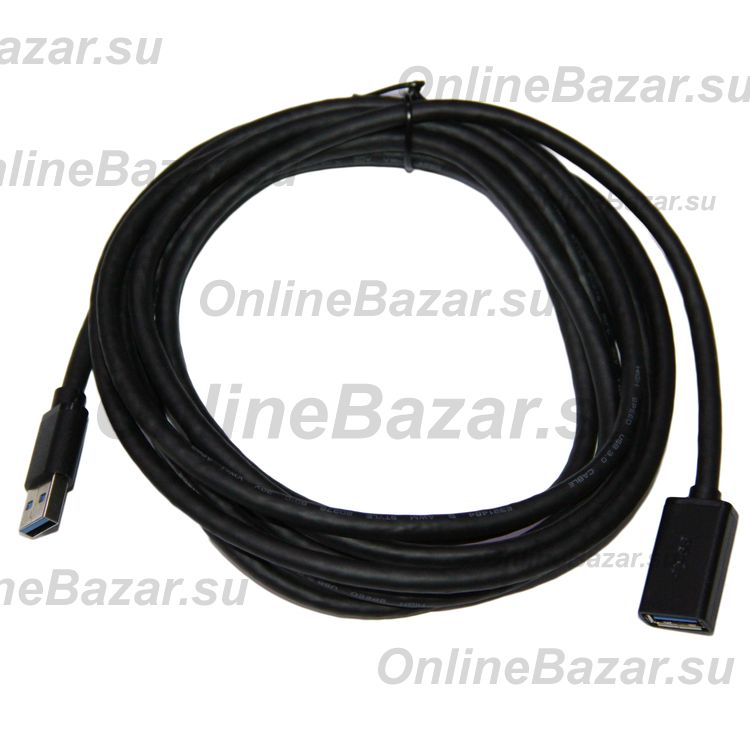 USB удлинитель - USB (папа) - USB (мама) 3 метра <черный> ― Spb.OnlineBazar.su
